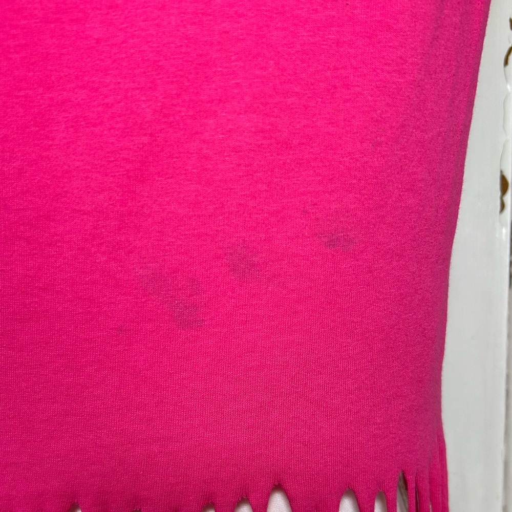 Hot Pink Handmade Beaded Fringe Top size Small - Picture 4 of 11